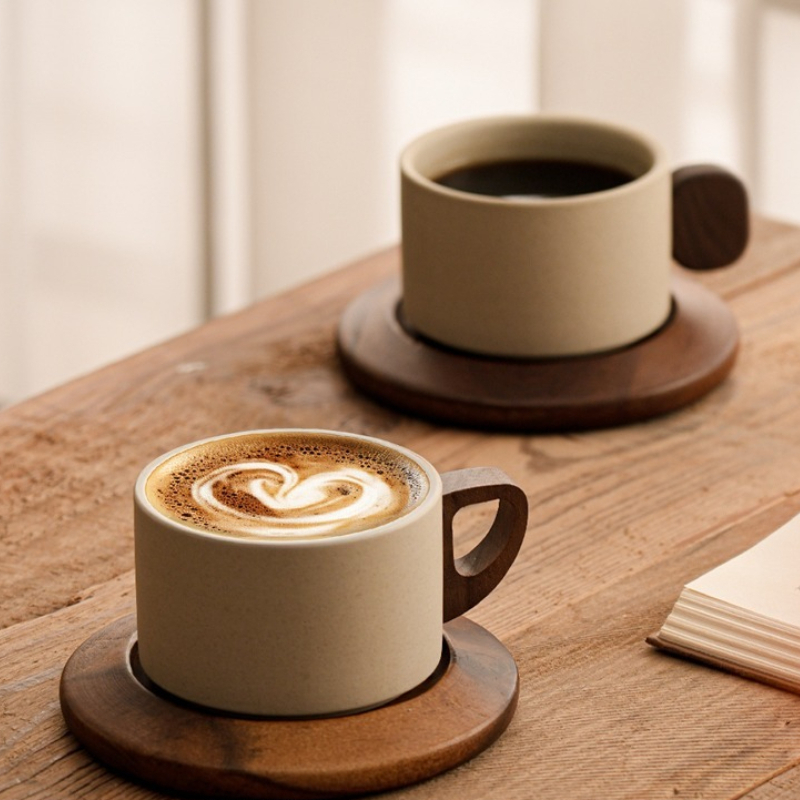 Xbloom Coffee Tea - 고풍스러운 스타일의 흙으로 만든 머그컵 세트,
