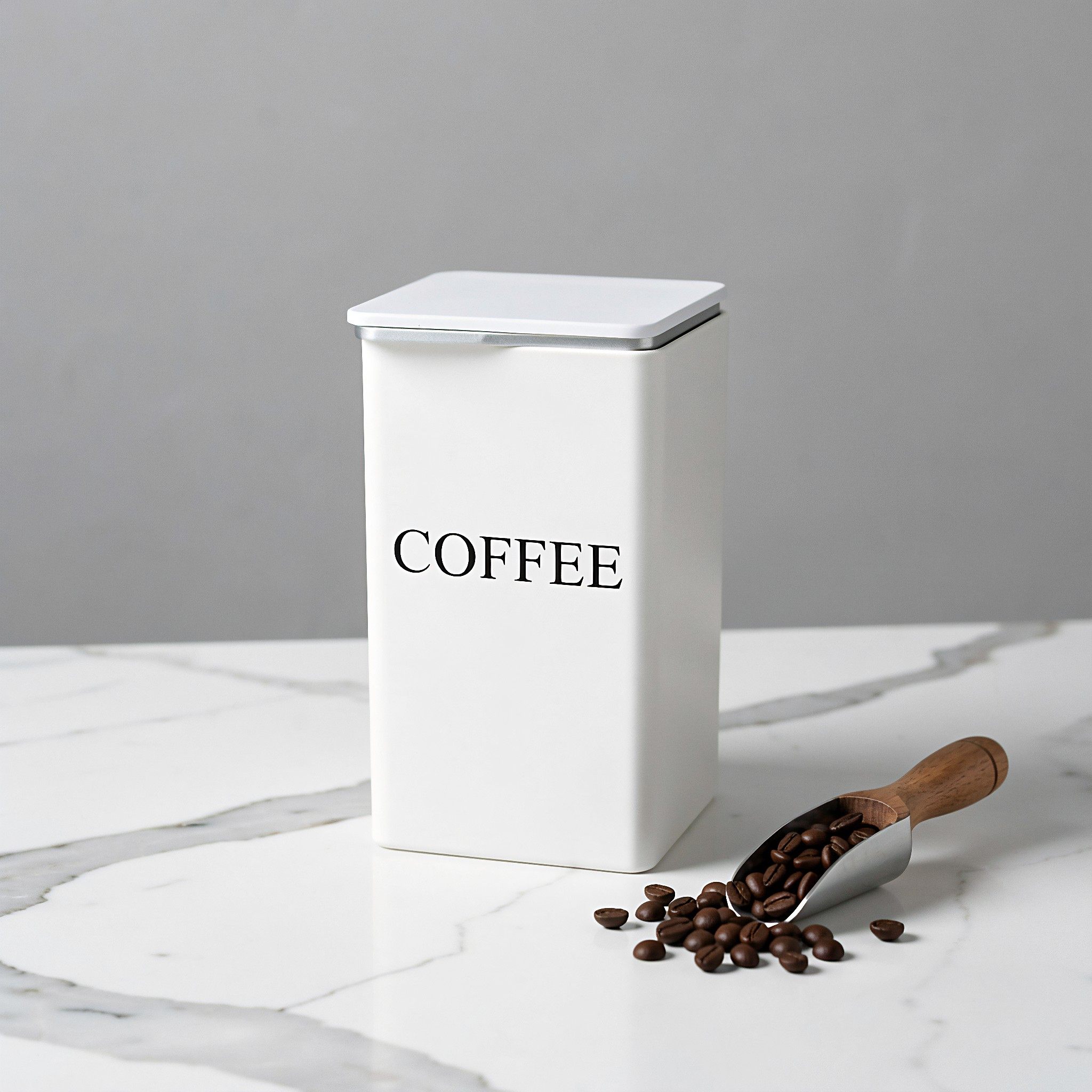 Coffee Tea Sugar - 주방 조리대용 3개 세트, 금속 사각형