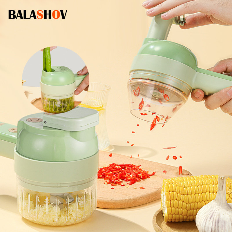 Burr Hand Grinder - 4In1 전기 야채 커터 세트 휴대용