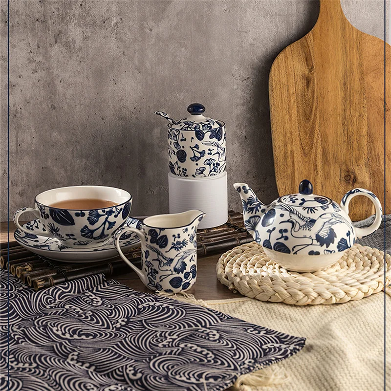 세라믹 커피 티 세트 한국 청화백자 도자기 티웨어 세트 - Coffee Tea And Sugar Set 리뷰 및 가격