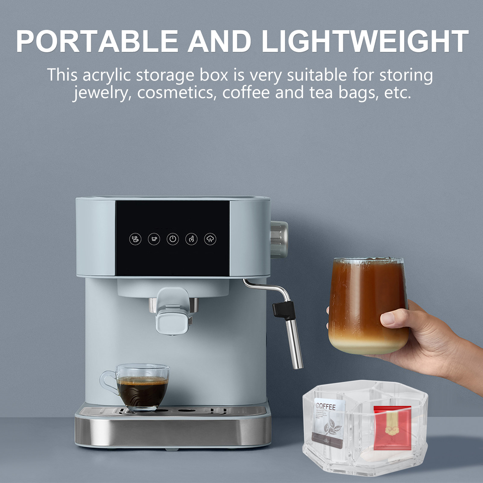 투명 아크릴 소재의 티백 보관함 1개, 다용도 용기로  - Coffee Tea Sugar 리뷰 및 가격